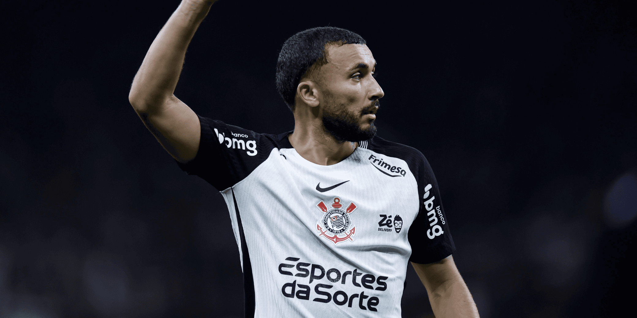 Zakaria Labyad, jogador do Corinthians, durante uma partida contra o Internacional na Arena Corinthians pelo Campeonato Brasileiro Série A de 2026.